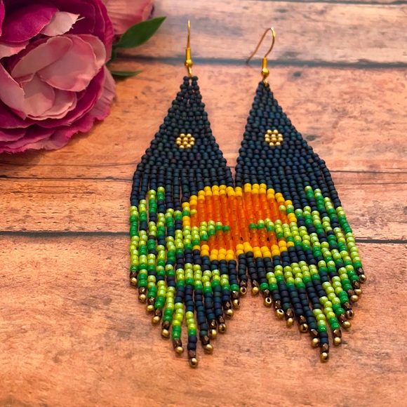 Beaded earring No200 - Picture 4 of 5